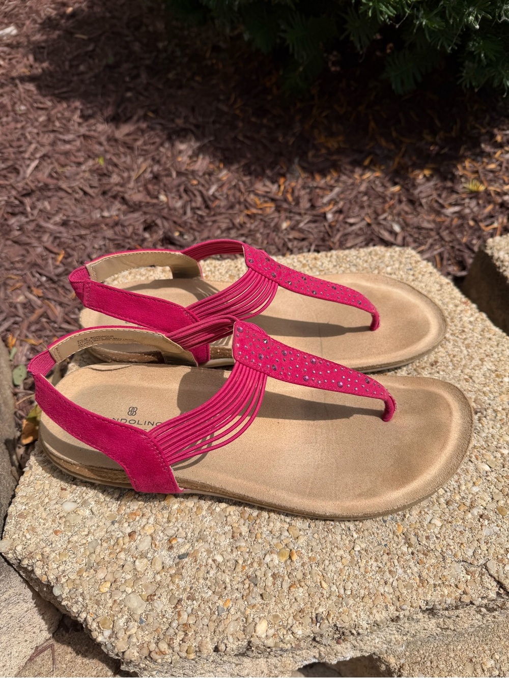 Bandolino Pink Beaded Thong Sandals - Women